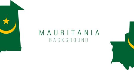 Mauritania flag map background. The flag of the country in the form of borders. Stock vector illustrationのイラスト素材