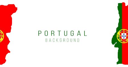 Portugal flag map background. The flag of the country in the form of borders. Stock vector illustrationのイラスト素材