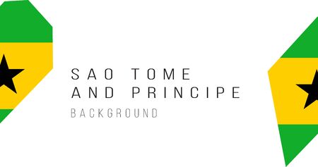 Sao Tome and Principe flag map background. The flag of the country in the form of borders. Stock vector illustrationのイラスト素材