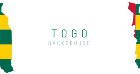 Togo flag map background. The flag of the country in the form of borders. Stock vector illustrationのイラスト素材