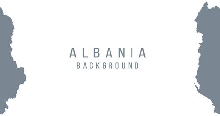 Albania map background. The country in the form of borders. Stock vector illustration isolated on white background.のイラスト素材