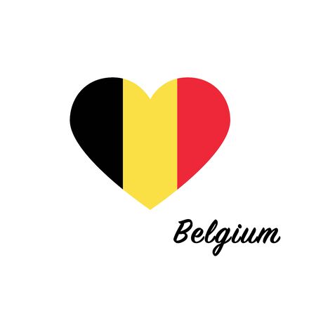 Belgium flag in heart. I love my country. sign. Stock vector illustrationのイラスト素材