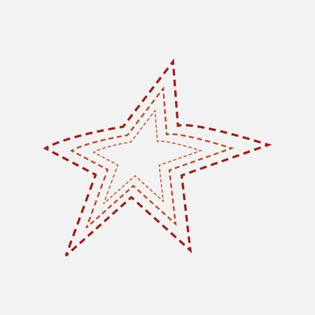 striped star line style icon design. Tree red stars in one. Stock vector illustrationのイラスト素材
