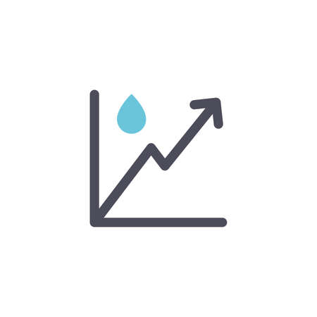 Water growing line icon. Arrow, drop, water. Stock Vector illustration isolated on white background.のイラスト素材