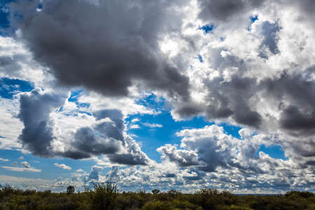 Beautiful fields covered by multiple clouds in the midday of San Luis.の写真素材
