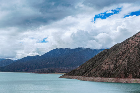 Landscape view of the Pangong Lakeの写真素材