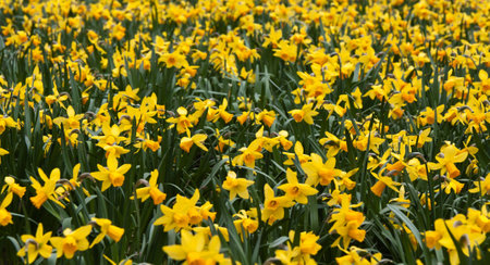daffodil fieldの写真素材
