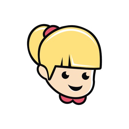 Head of little girl illustration vectorのイラスト素材