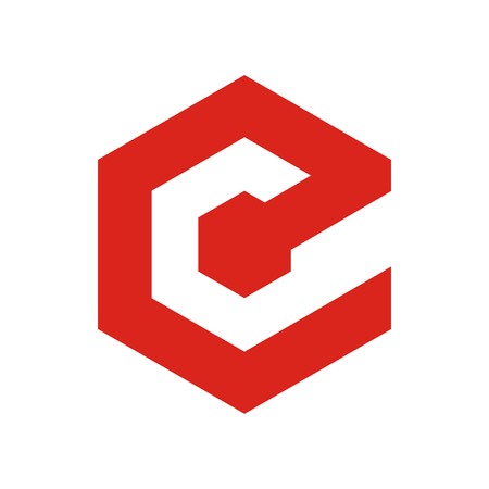 E initial logo flat isolated on white backgroundのイラスト素材