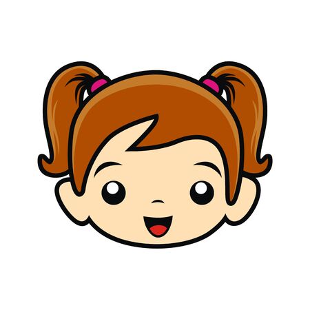 Head of little girl illustration vectorのイラスト素材