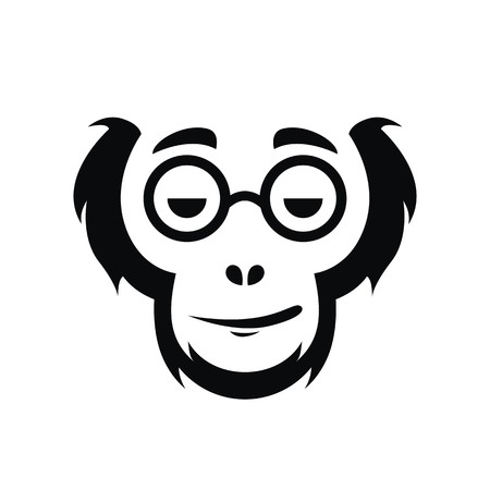 Head of a monkey on white background, vector illustration.のイラスト素材