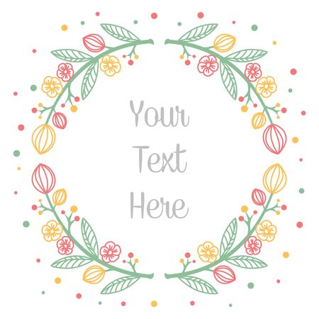 Flower wreath vectorのイラスト素材