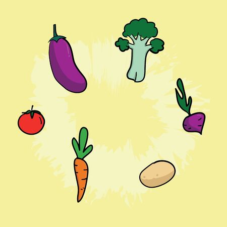 Vegetables illustration vectorのイラスト素材