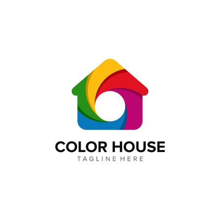 Color house logo design Vector illustration.のイラスト素材
