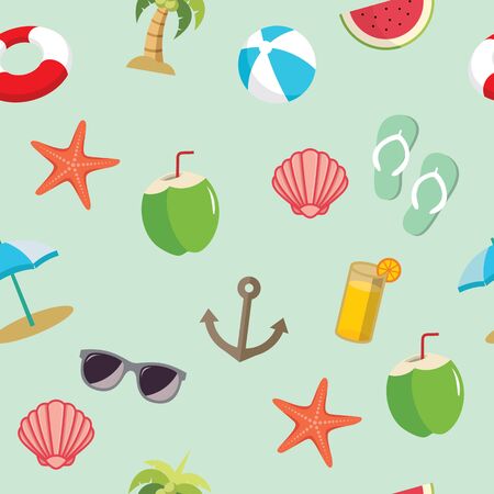 Summer pattern backgroundのイラスト素材