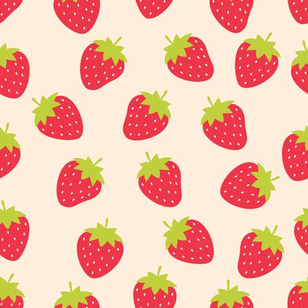 Cute strawberry seamless patternのイラスト素材