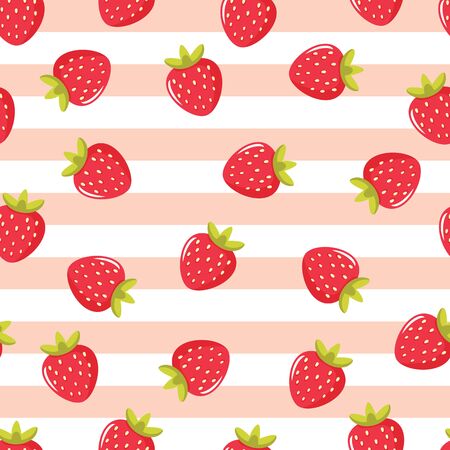 Cute strawberry seamless patternのイラスト素材