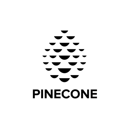 Pinecone logo icon isolated on white backgroundのイラスト素材