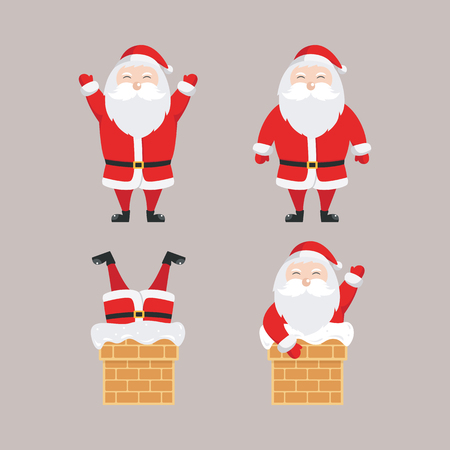 Set of santa claus vector illustrationのイラスト素材