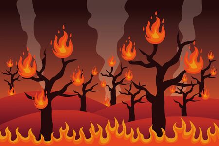 Forest fire vector illustrationのイラスト素材
