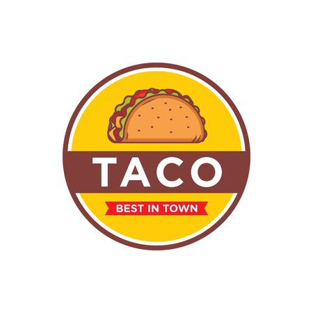 Tacos logo design isolated on white backgroundのイラスト素材