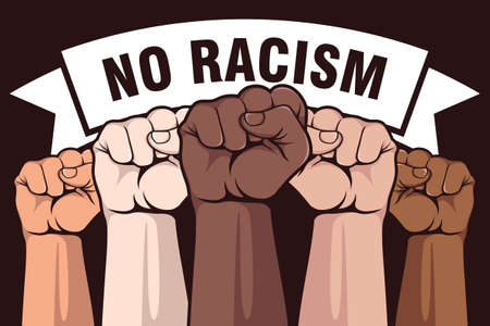 No racism poster designのイラスト素材