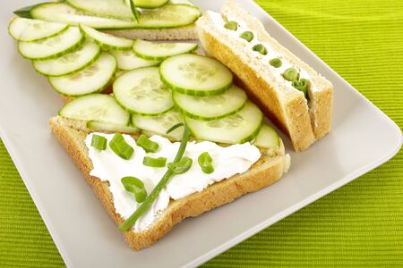 Cucumber sandwichesの写真素材