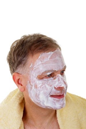 Handsome man with facial mask の写真素材