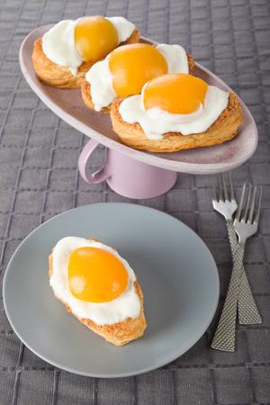 Fried eggs cookiesの写真素材