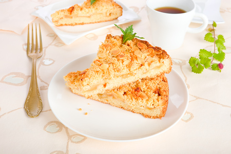 Apple crumble cakeの写真素材