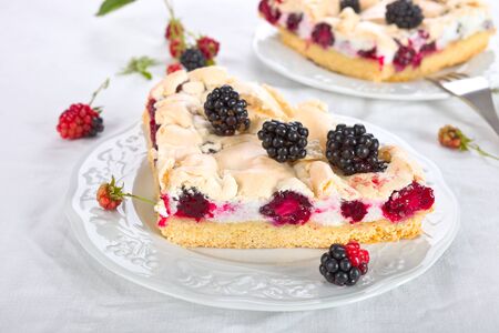 Blackberry meringue cakeの写真素材