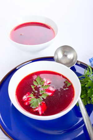 Red beet soupの写真素材
