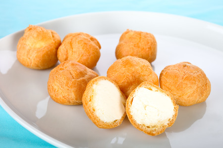 Profiteroles or Cream puffsの写真素材