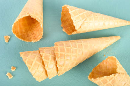 Crunchy ice cream cones.