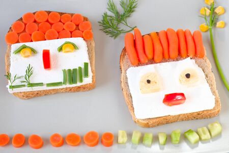 Funny food: two sandwiches