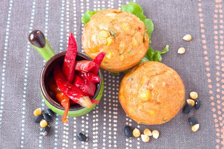 Savory muffins with corn and chili