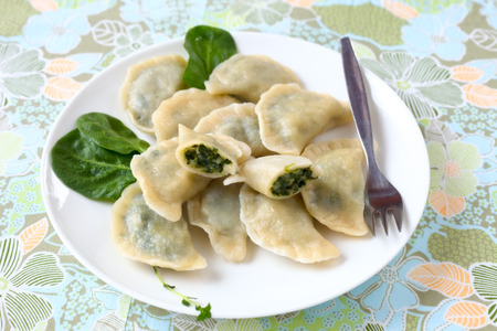 Spinach dumplingsの写真素材