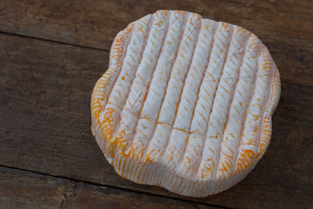 Soft french brie cheese on woodenの写真素材