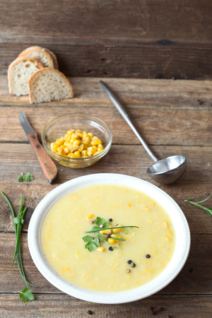 Creamy corn soupの写真素材