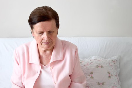 Sad senior womanの写真素材