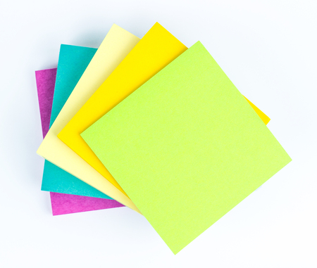 Stack of Notepad isolated on white background, top view.の写真素材