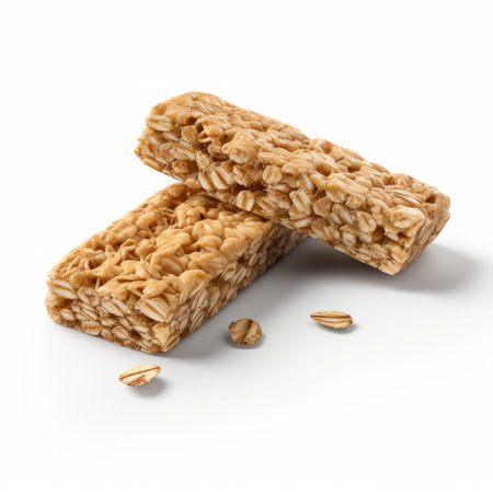Snack bar isolated on white background, ai-generated, generative.の写真素材