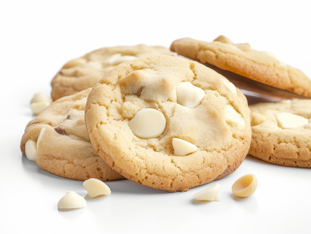 White cookies isolated on white background. Generative aiの写真素材