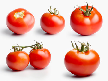 set of tomato isolated on a white backgroundの素材