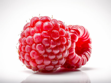 raspberry isolated on white backgroundの素材