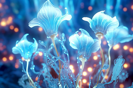 Fantasy beautiful macro shot, flower macro fantasy world.の素材