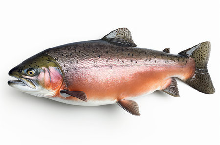 Salmon isolated on white background.の素材