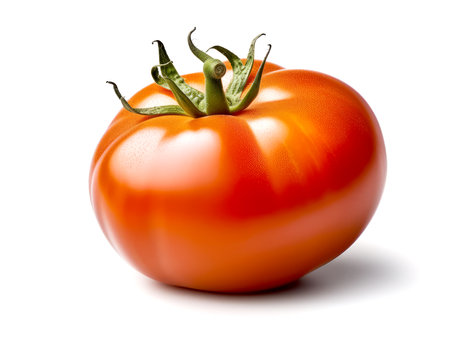 Tomato isolated on white background with full depth of field.の素材