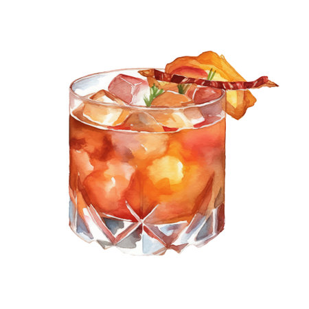 Vector set watercolor cocktail illustration, vector set.のイラスト素材