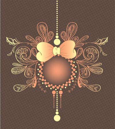 Batik Flower Round Hanging Tagのイラスト素材